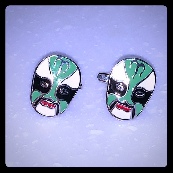 Barneys New York Other - Luchador Mask - Green & Silver Cuff Links - New